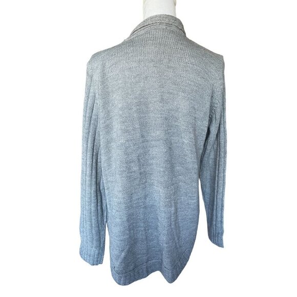 Jason Maxwell Sweater Cardigan Women's Gray Size Large Cable Knit Open Front - Picture 2 of 11